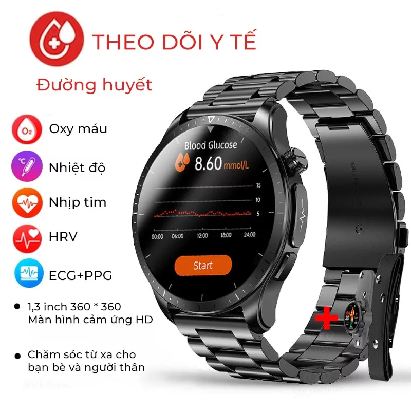 Đồng hồ thông minh đường huyết mới 2023 VK08