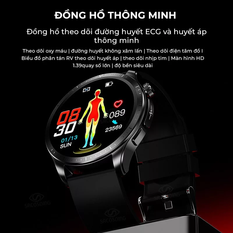 Đồng hồ thông minh đường huyết mới 2023 VK08