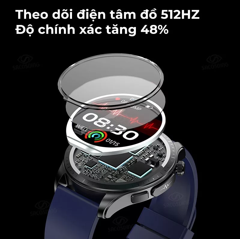 Đồng hồ thông minh đường huyết mới 2023 VK08
