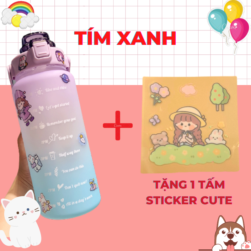 Binh-nuoc-2-lit-co-chia-vach-Tim-xanh